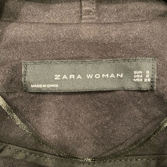 ZARA Faux Suede Moto Jacket  Color: Shimmery Black Size: S - Picture 6 of 8